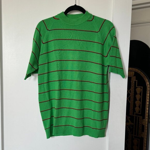 Vintage Green Striped Sweater - Picture 1 of 2